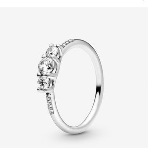 Clear Three Stone Ring